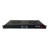 Linxcom Thermostatic fan tray in black with two fans front perspective